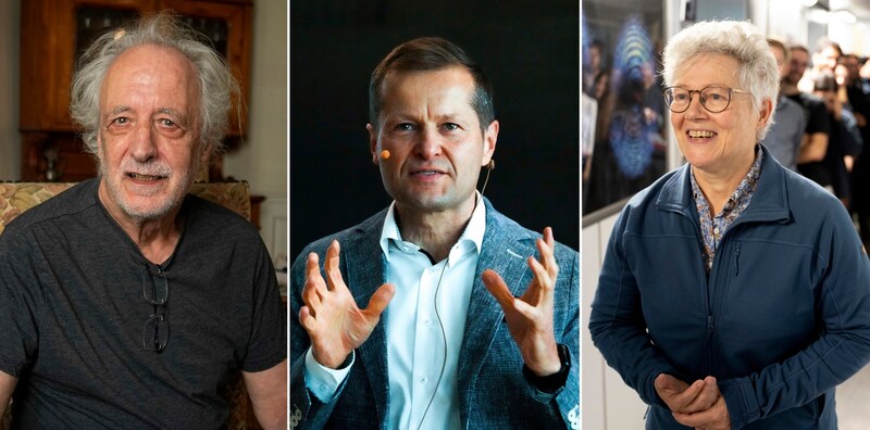 Pierre Agostini, Ference Krausz und Anne L’Huillier dürfen sich über den heurigen Physik-Nobelpreis freuen. (Bild: AP)