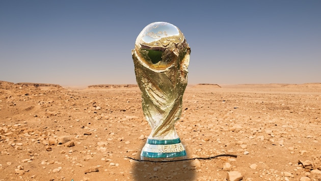Findet die Fußball-WM 2034 in der saudischen Wüste statt? (Bild: GEPA, Photoshop)