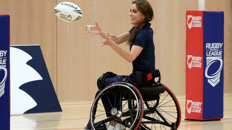 Bei dem Match hatte Kate sichtlich viel Spaß. (Bild: APA/AP Photo/Scott Heppell, pool)