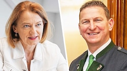 Simone Schmiedtbauer und Andreas Kühberger gelten als heißeste Kandidaten für die Seitinger-Nachfolge (Bild: Sepp Pail, Robert Frankl, Krone KREATIV)