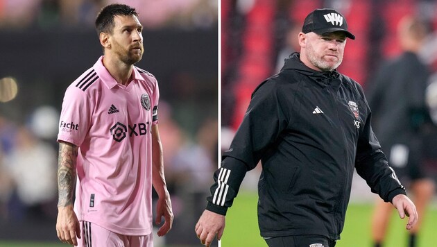 Lionel Messi (l.) verpasste die Play-offs, Wayne Rooney musste seine Koffer packen. (Bild: AP Photo/Alex Brandon, File, AFP/GETTY IMAGES/Megan Briggs )