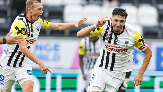 Robert Zulj (rechts) erzielte das Goldtor für den LASK. (Bild: GEPA pictures)