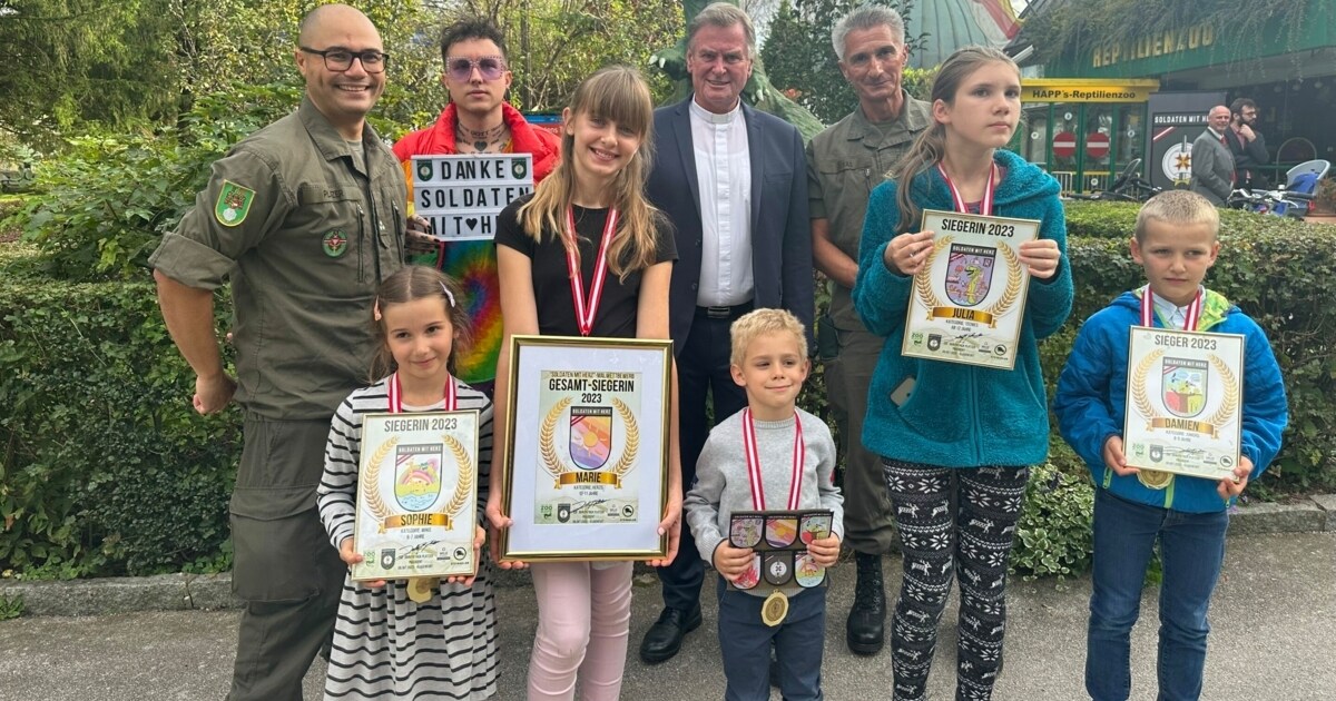 „Soldaten mit Herz“ LogoMalwettbewerb Kinderzeichnung als Tattoo