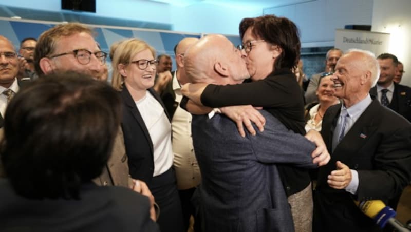 Grund zum Jubeln gab es bei der AfD. (Bild: APA/dpa/Uwe Lein)