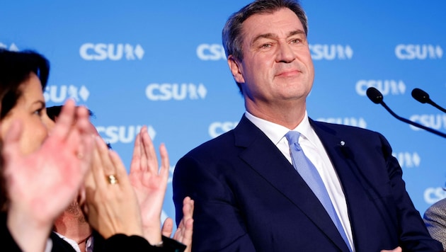 Salzburgs Politik blickte am Sonntag gespannt nach Bayern und zu Wahl-Sieger Markus Söder. (Bild: MICHAELA REHLE)