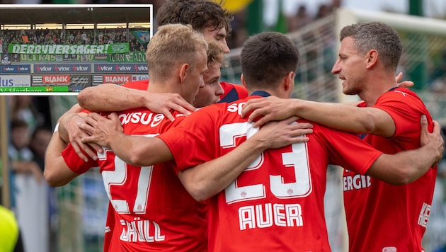 Rapid spielte in Lustenau stark. Die Fans rechneten dennoch mit dem Team ab. (Bild: GEPA, zVg)