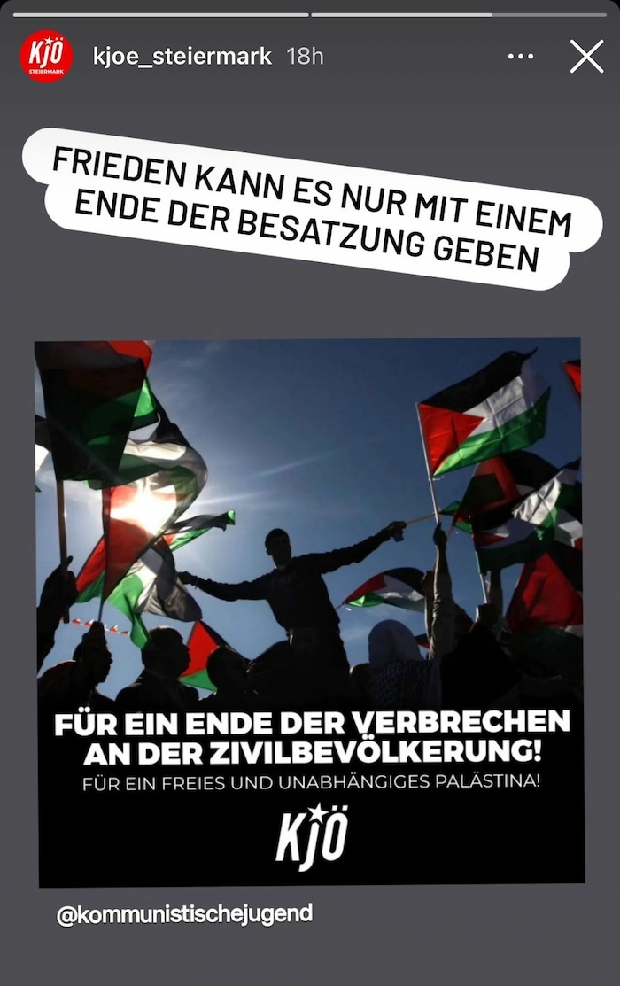 Das Posting wurde auch von der KJÖ Steiermark geteilt und sorgte für viel Empörung.