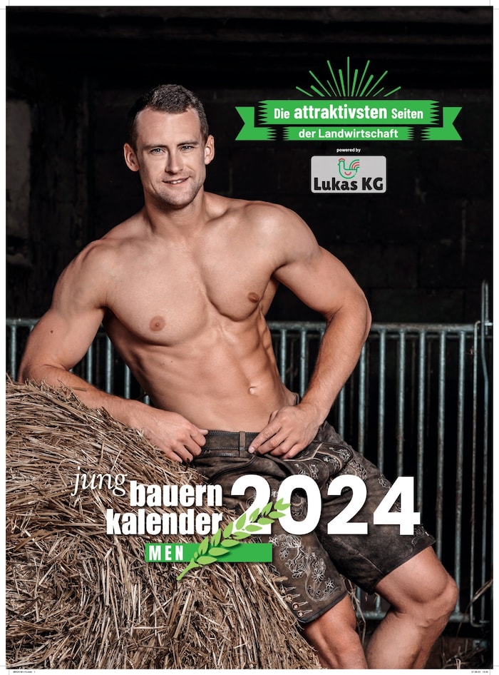Christhoph Humer heißt der junge Mann aus Oberösterreich am Cover des Jungbauernkalenders 2024.