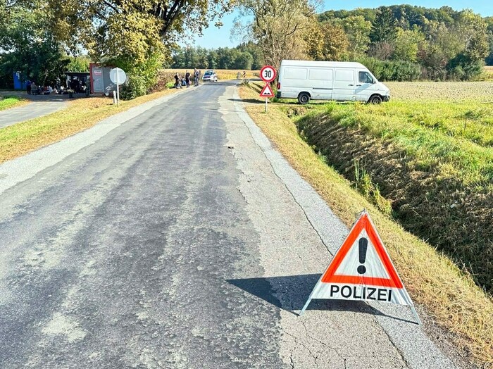 Hier wurde der Kastenwagen mit den Migranten gestoppt.
