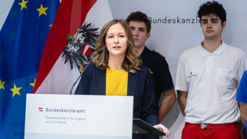Staatssekretärin für Jugend und Zivildienst, Claudia Plakolm (ÖVP) (Bild: APA/FLORIAN SCHRÖTTER)