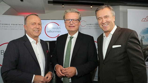 Talk in Wien: Thomas Prantner, Landeshauptmann Christopher Drexler und Christian Jauk (Bild: Kristian Bisutti)