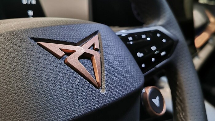 Die Cupra-Logos am Lenkrad stellt übrigens eine von Bründl geführte Firma her.