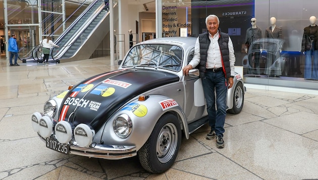 Herbert Grünsteidl gab früher mit diesem Käfer Gas, bei der WM war er aber mit einem BMW am Start. (Bild: Manfred Binder /SMP)