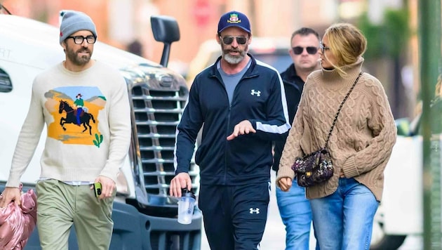 Hugh Jackman mit Ryan Reynolds und Blake Lively in New York (Bild: www.PPS.at)