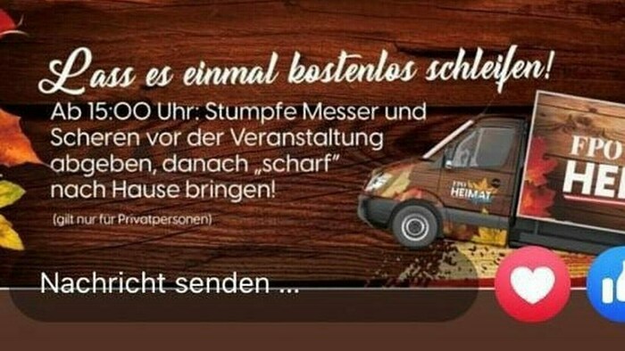 Die ursprüngliche Einladung zum Kickl-Event in Bregenz.