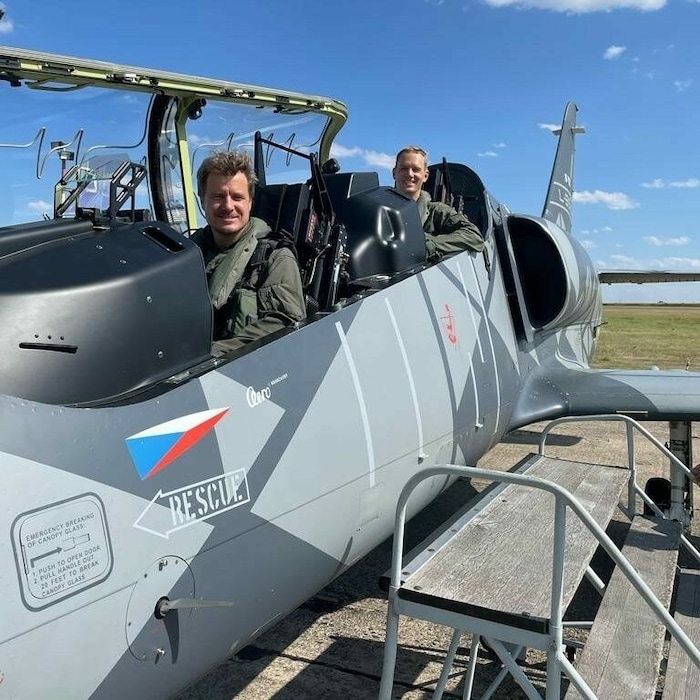 Testpilot David Jahoda und „Krone“-Journalist Paul Tikal
