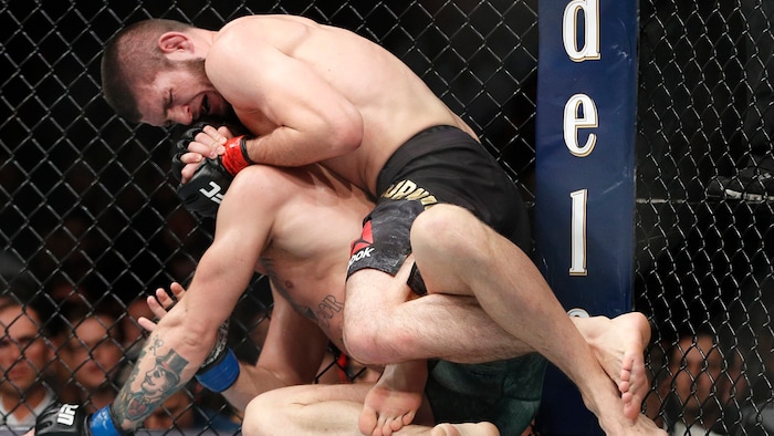 Khabib Nurmagomedov bei seinem Sieg gegen Conor McGregor