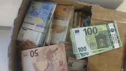 In Kartons versteckte der junge Mann das Falschgeld. (Bild: LPD Oberösterreich)