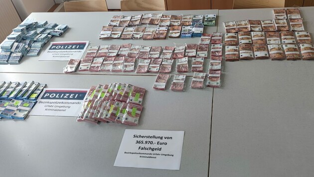 Das sichergestellte Falschgeld. (Bild: LPD Oberösterreich)