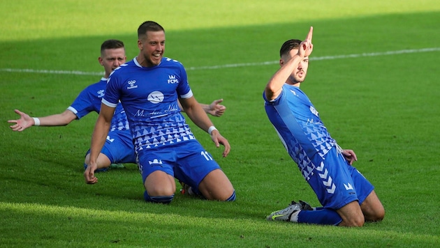 Semir Gvozdjar (right) scored the 1:0. (Bild: Andreas Tröster)