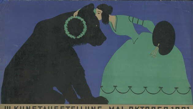 Plakat für die dritte Ausstellung der Berliner Secession von Thomas Theodor Heine. (Bild: Staatliche Museen zu Berlin - Kunstbibliothek Fotograf: Dietmar Katz)