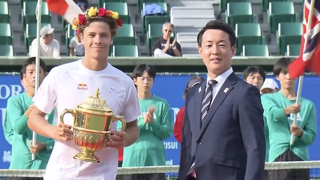 Joel Schwärzler durfte Osaka jubeln. (Bild: Screenshot)