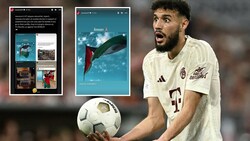 Noussair Mazraoui muss nach seinem Pro-Palästina-Posts keine Konsequenzen beim FC Bayern fürchten. (Bild: AFP; instagram.com/nousmaz97)