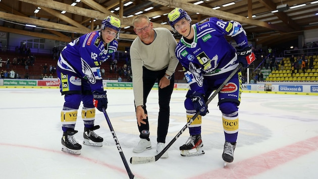 Drei Lanzingers auf einem Bild: Benjamin, Papa Günther und Florian. (Bild: Kuess)