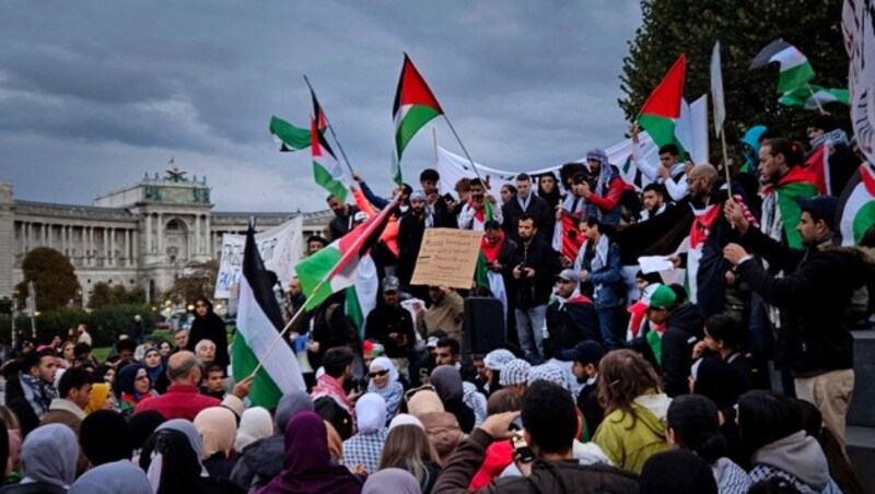 Pro-Palästina-Proteste in Wien (Bild: AFP)