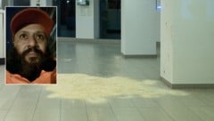 Der mutmaßliche Attentäter von Brüssel (kl. Bild) wurde laut Polizeiangaben „neutralisiert“. Die Spurensicherung am Tatort (gr. Bild) ist mittlerweile beendet. (Bild: AFP, twitter.com/BefittingFacts)