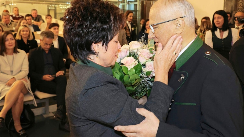 Seitinger with his wife Anna (Bild: Christian Jauschowetz)