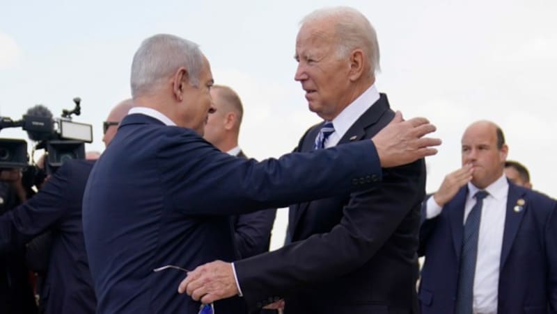 In Israel traf Biden Regierungschef Netanyahu. (Bild: AP)