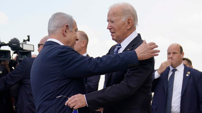 US-Präsident Joe Biden während seines Solidaritätsbesuchs bei Israels Premier Benjamin Netanyahu