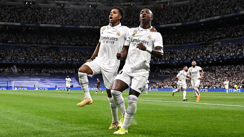 Laut Laporta muss einer gehen: Rodrygo (l.) und Vinicius Jr. (Bild: APA/AFP/JAVIER SORIANO)