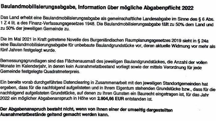 Betroffene Grundbesitzer erhalten derzeit solche Schreiben vom Land, nicht immer ist aber der ...