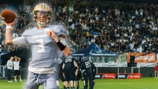 Eric Rauchenberger (l.) gab sein Debüt als Starting Quarterback der Uni Wien. (Bild: Lukas Zottel, Lukas Ackermann)