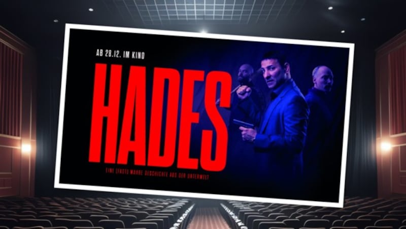 „Hades - eine (fast) wahre Geschichte“ ist ab 28. Dezember exklusiv im Kino zu sehen. (Bild: MR Film/Constantin Film; stock.adobe.com, Krone KREATIV)