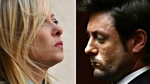 Giorgia Meloni und ihr langjähriger Partner gehen getrennte Wege. (Bild: ANDREAS SOLARO / AFP / picturedesk.com, Krone KREATIV)