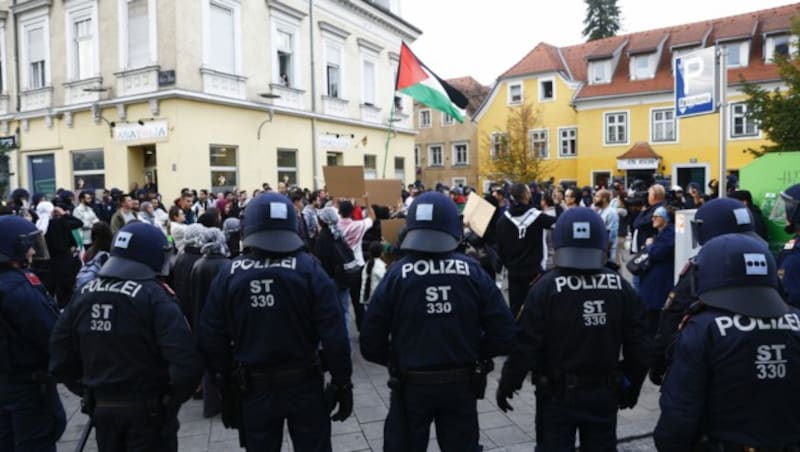 Pro-Palästina-Demo am 20. Oktober 2023 in Graz-Gries (Bild: APA/ERWIN SCHERIAU)