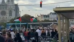 Am Samstag gingen in Wien hunderte Menschen für die Bevölkerung Palästinas auf die Straße. (Bild: „Krone“-Leserreporter)