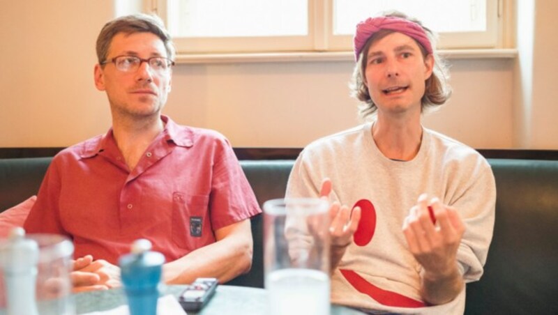 Markus Reiter und Bernd Supper von den Buben im Pelz im „Krone“-Talk (Bild: Andreas Graf)