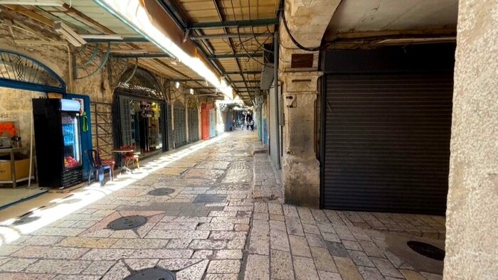 Die üblicherweise belebten Gassen in der Altstadt von Jerusalem, die eines der beliebtesten ...