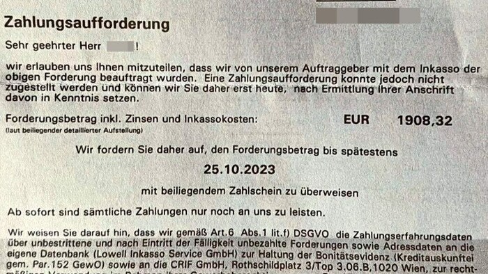 Die Inkassofrist wäre heute abgelaufen. Nach der „Krone“-Anfrage wurde sie verlängert.