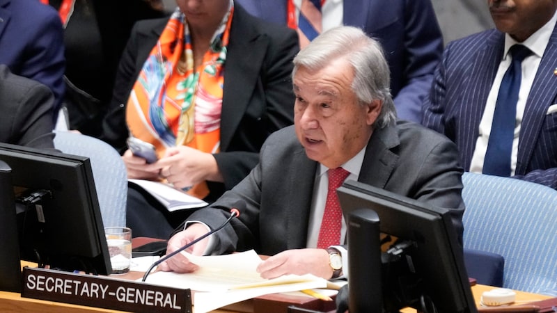 UN-Generalsekretär António Guterres ruft zu aktiver Unterstützung des Palästinenserhilfswerks auf. (Bild: AP)