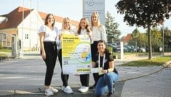 Die Maturantinnen Stefanie Fleck, Sarah Gessl, Elisa Steinbäck und Riccarda Berk mit Lisa Jost hoffen auf viele Teilnehmer bei der Typisierungsaktion am 17. November in Oberwart. (Bild: Carina Fenz)