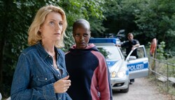 Maria Furtwängler, Florence Kasumba beim„Tatort“-Dreh (Bild: Christine Schroeder)