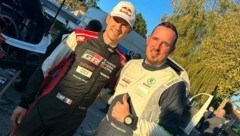 Co-Pilot Gerald Winter (re.) mit dem achtfachen Weltmeister Sébastien Ogier. (Bild: ZVG)