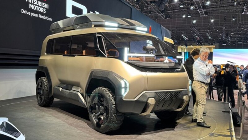 Der Mitsubishi D:X wirkt wie ein Mannschaftswagen für Camper. (Bild: SPX/Benjamin Bessinger)