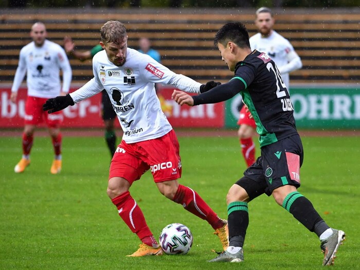 Timo Friedrich (li.) kickte drei Jahre für die Dornbirner. Seit Sommer 2023 steht der Deutsche ...