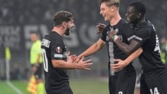 Sturm Graz feiert einen denkwürdigen Europacup-Abend. (Bild: Pail Sepp)